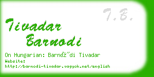 tivadar barnodi business card